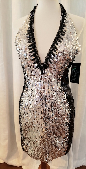 Luxgal Dresses & Skirts - NWT Luxgal Black Silver Sequin Cocktail Dress